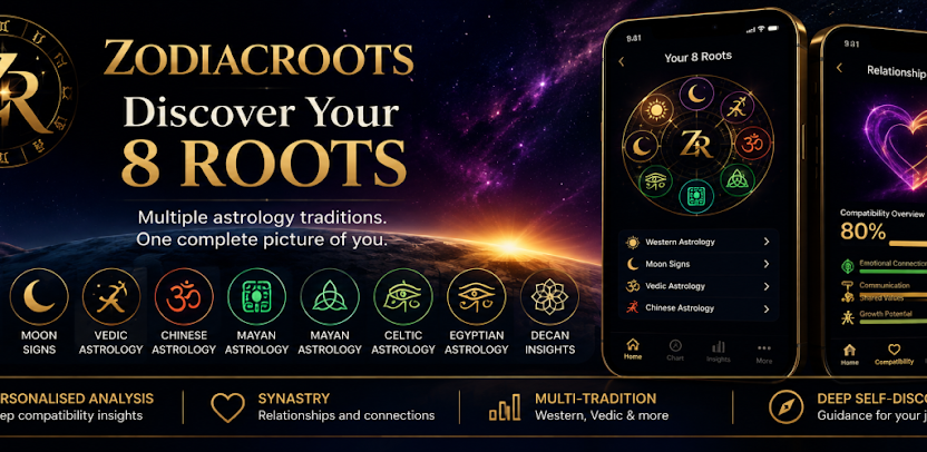 ZodiacRoots app – discover your 8 astrological roots